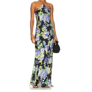 Revolve Bloom Halter Neck Maxi Dress